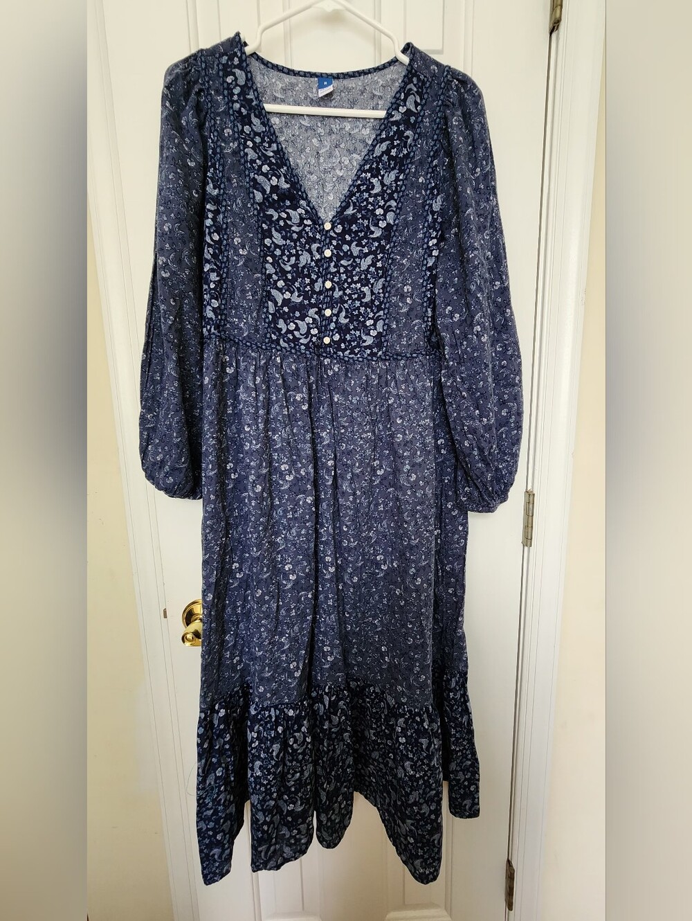 Old Navy Navy and Light Blue Floral Cotton Dress